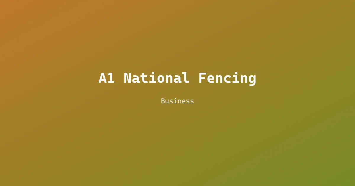 A1 National Fencing