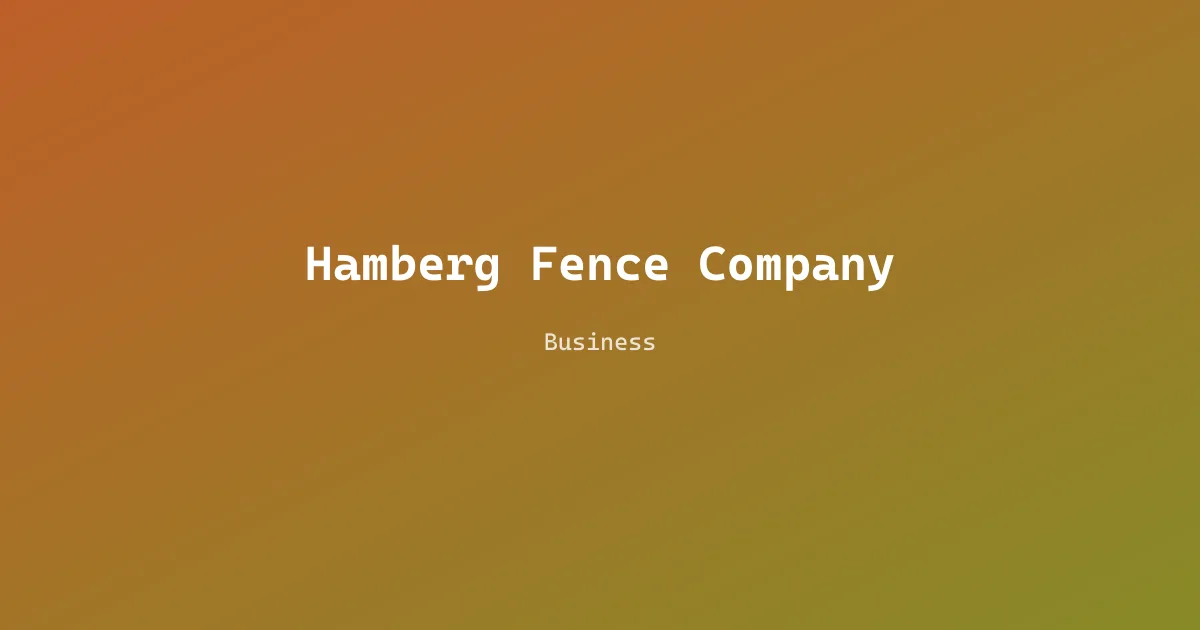 Hamberg Fence Company